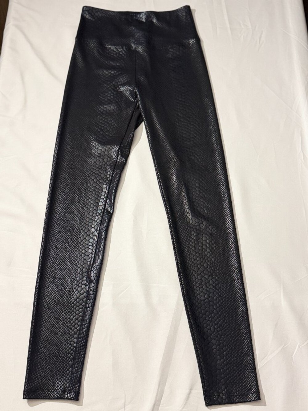 Boston Proper Black Snakeskin Faux Leather Look Leggings XXS
